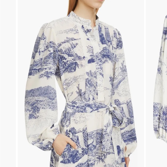 Chloe Toile Longsleeve Silk Minidress - Picture 15 of 16